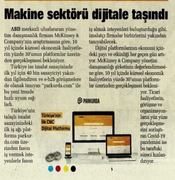 "Makine Sektörü Dijitale Taşındı / Sabah Gazetesi "